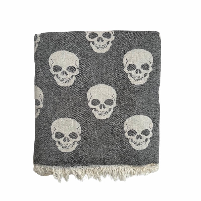 Thumbnail of Large Skull Hammam Towel - Charcoal image