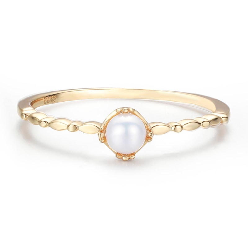 Pandora gold pearl ring top