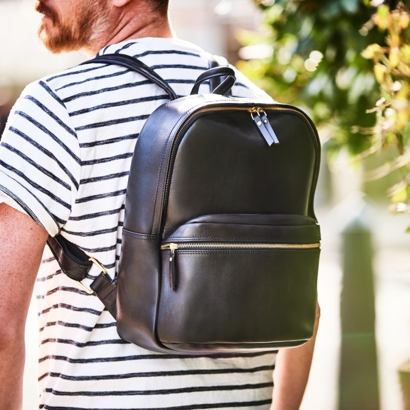 Luxe Black Leather Backpack by VIDA VIDA