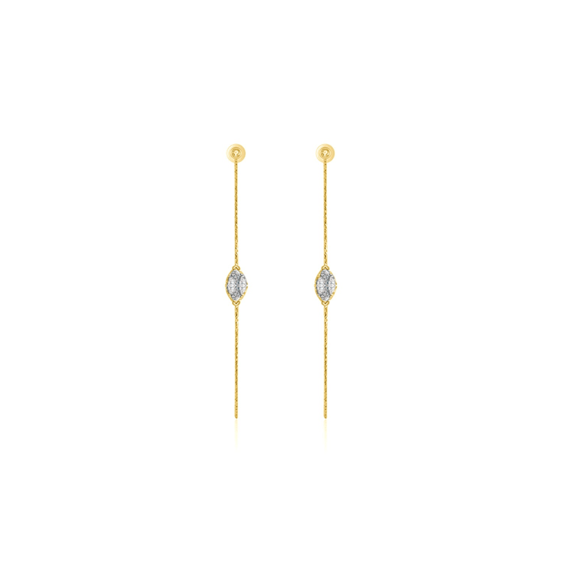 Thumbnail of 18K Yellow Gold Marquise Shape Hoop Earring image