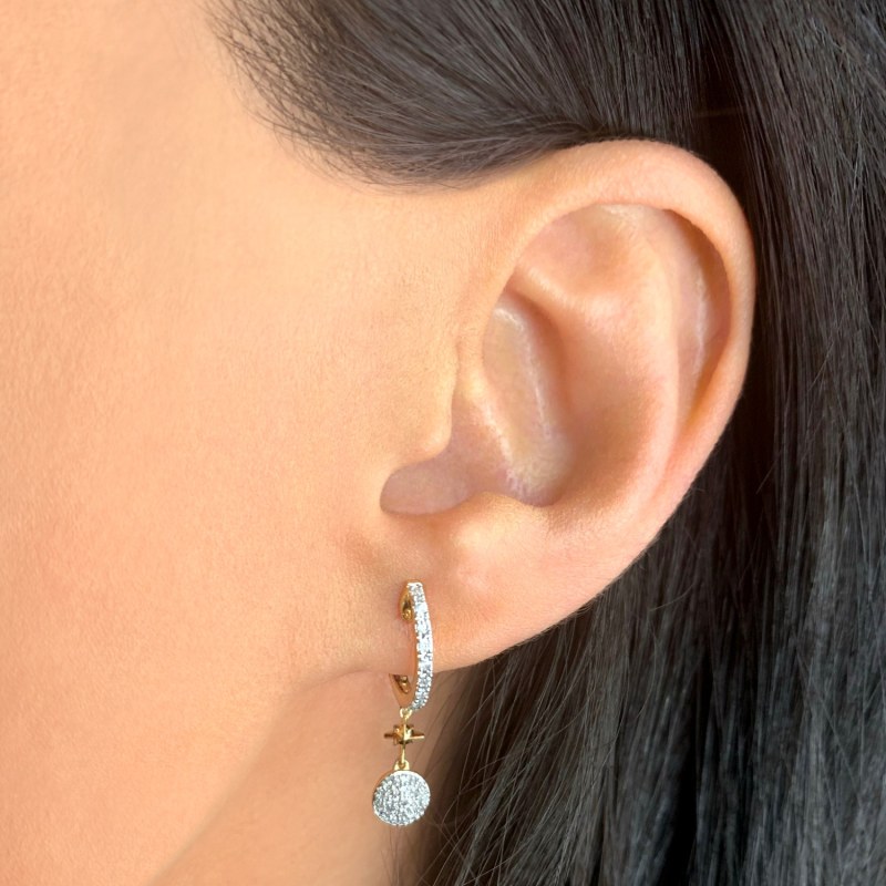 Thumbnail of Full Moon Star Hoop Earrings In 14 Kt Yellow Gold Vermeil On Sterling Silver image