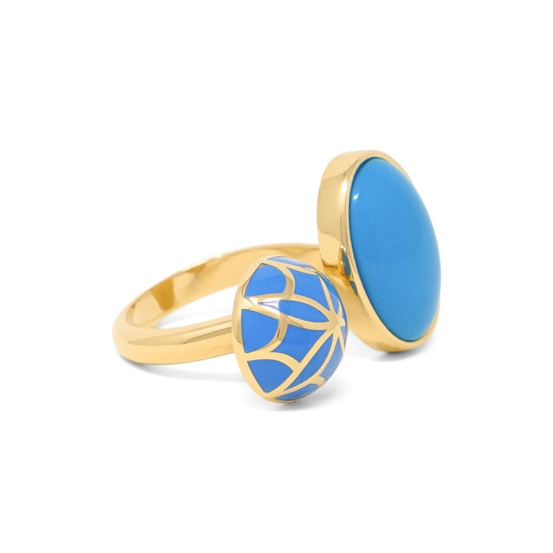 Thumbnail of Signature Sphere Blue Cobalt Resin Ring image