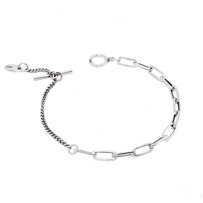 Thumbnail of 'Lovers To Strangers" Sterling Silver Split-Link Bracelet image