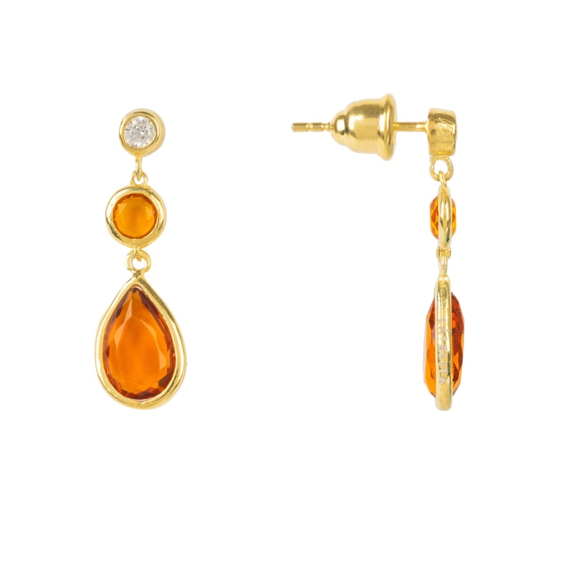 Thumbnail of Tuscany Gemstone Drop Earring Gold Citrine image