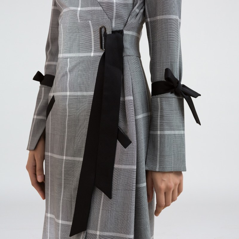 Thumbnail of Wrap Tartan Midi Dress image