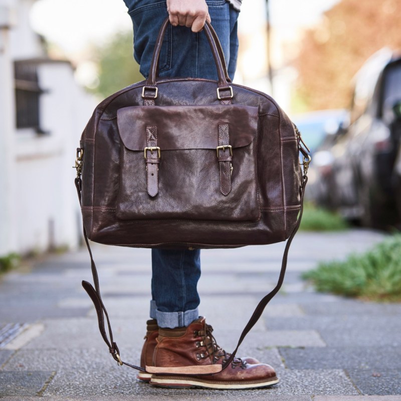 Thumbnail of Wandering Soul Dark Brown Leather Travel Bag image