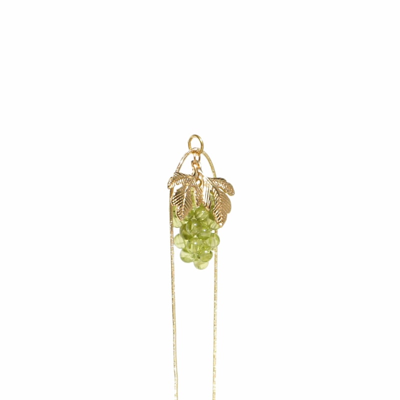 Thumbnail of Very Grapeful Gemstone Grape Pendant Necklace - Green Peridot image