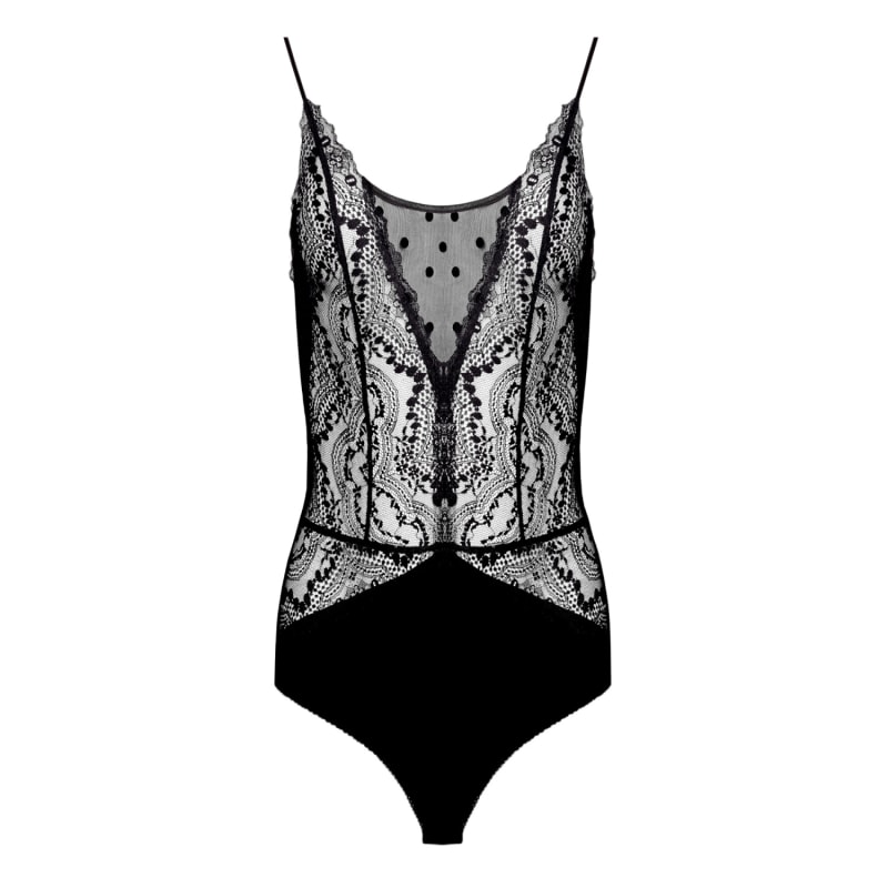 Thumbnail of French Leavers Lace - Bodysuit - Polka Dot Mesh image