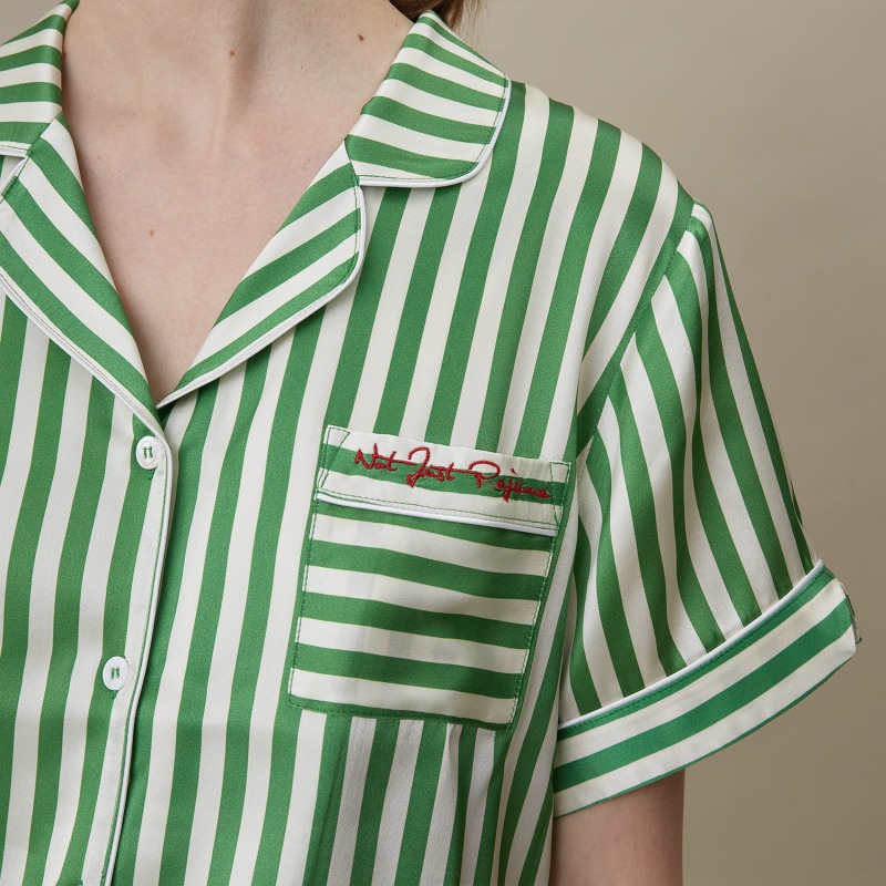 Thumbnail of Silk Striped Short Pajama Set image