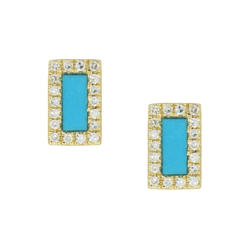 Thumbnail of Rectangle Turquoise Studs image