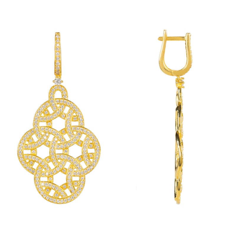 Thumbnail of Celtic Knot Aoife Drop Earrings Gold image