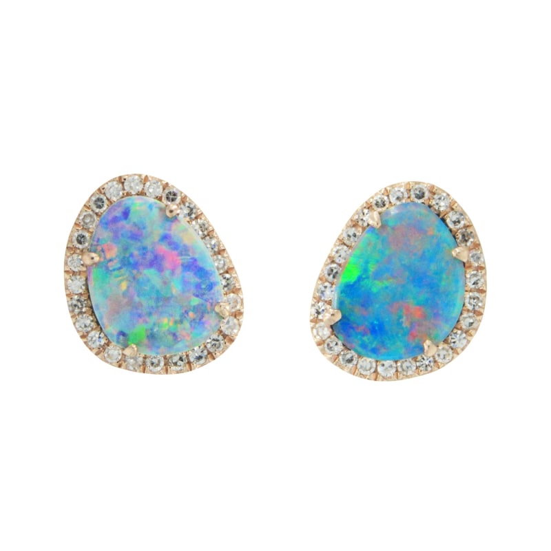 Thumbnail of Diamond Opal Pebble Studs image