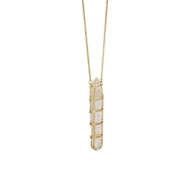 Thumbnail of Caged Quartz Spike Necklace image