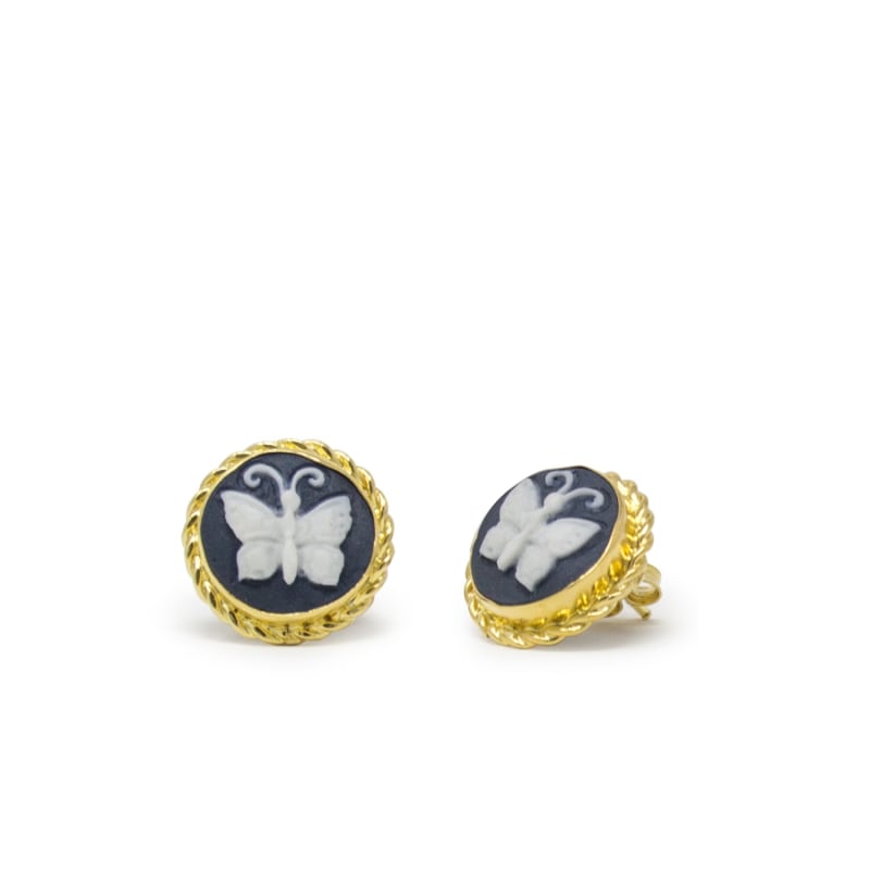 Thumbnail of Butterfly Cameo Stud Earrings image