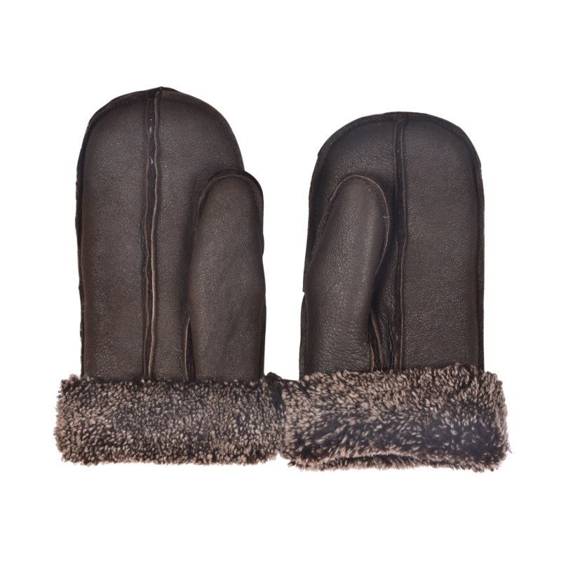 Thumbnail of Sheepskin Mittens M02 Brown Hurricane Napalan O/S image