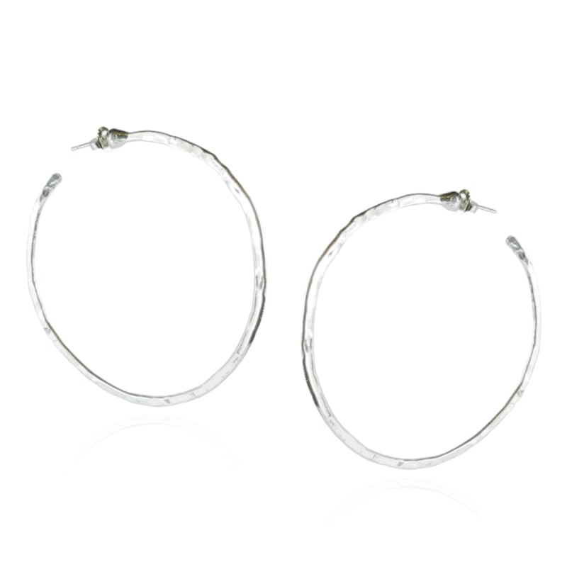 Thumbnail of Large Silver Hoop Earrings image