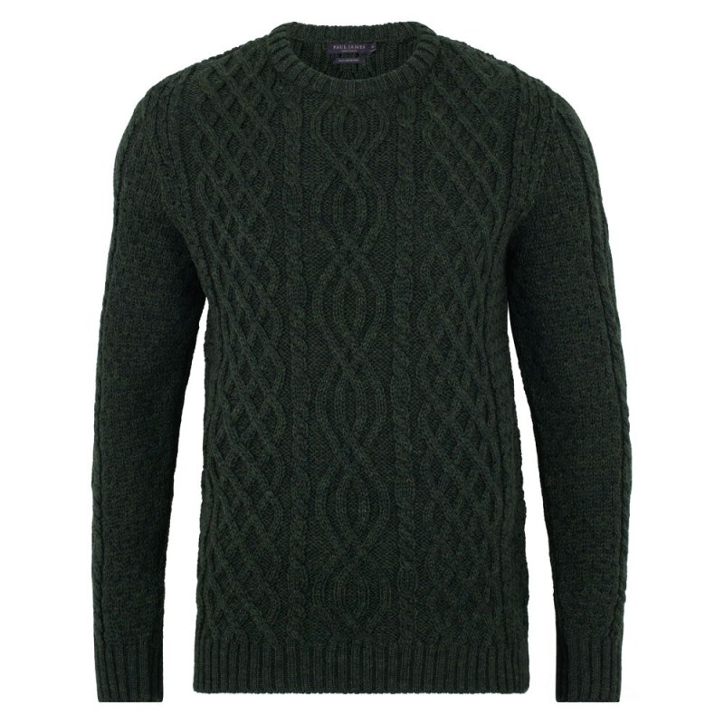 Green cable knit jumper mens sales