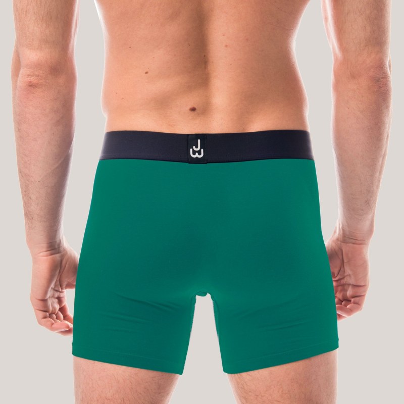 Thumbnail of Super Soft Boxer Briefs Anti-Chafe & No Ride Up Design - Two Pack With & Without Pouch - Green & Red image