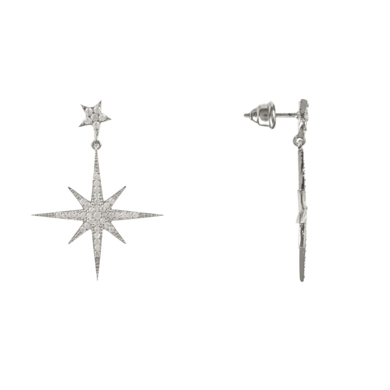 Thumbnail of Petite Star Burst Drop Earring Silver image