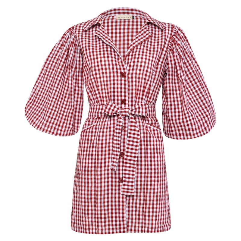 Thumbnail of Meghan Mini Dress, In Red Gingham Cotton image