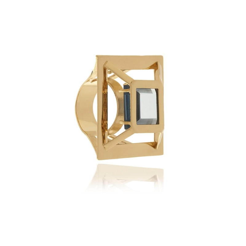 Thumbnail of Gold Aquamarine Square Ring image