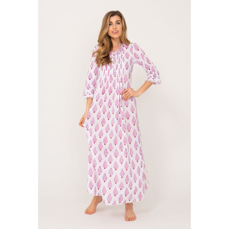 Thumbnail of Cotton Annabel Maxi Dress In Pink Coral image