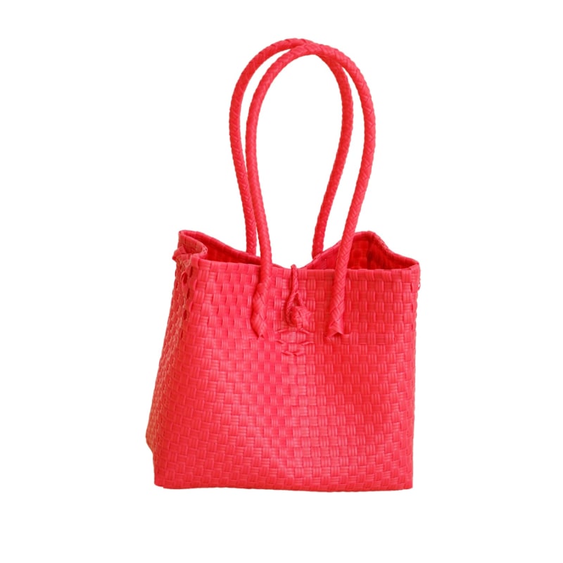 Thumbnail of Darla Recycled Plastic Woven Tote - Neon Pink image