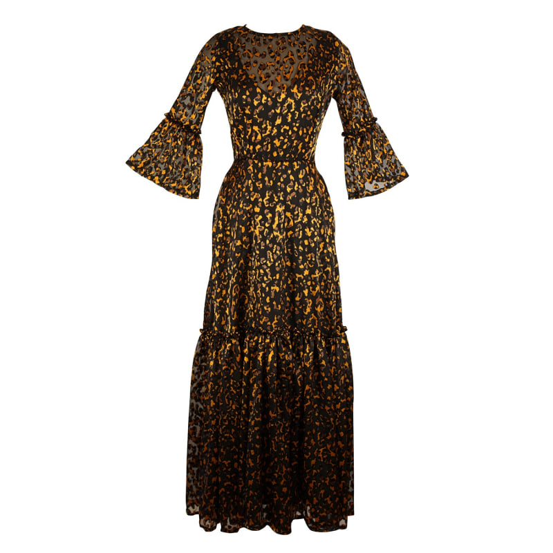 Thumbnail of Rust Leopard Ruffle Dress image