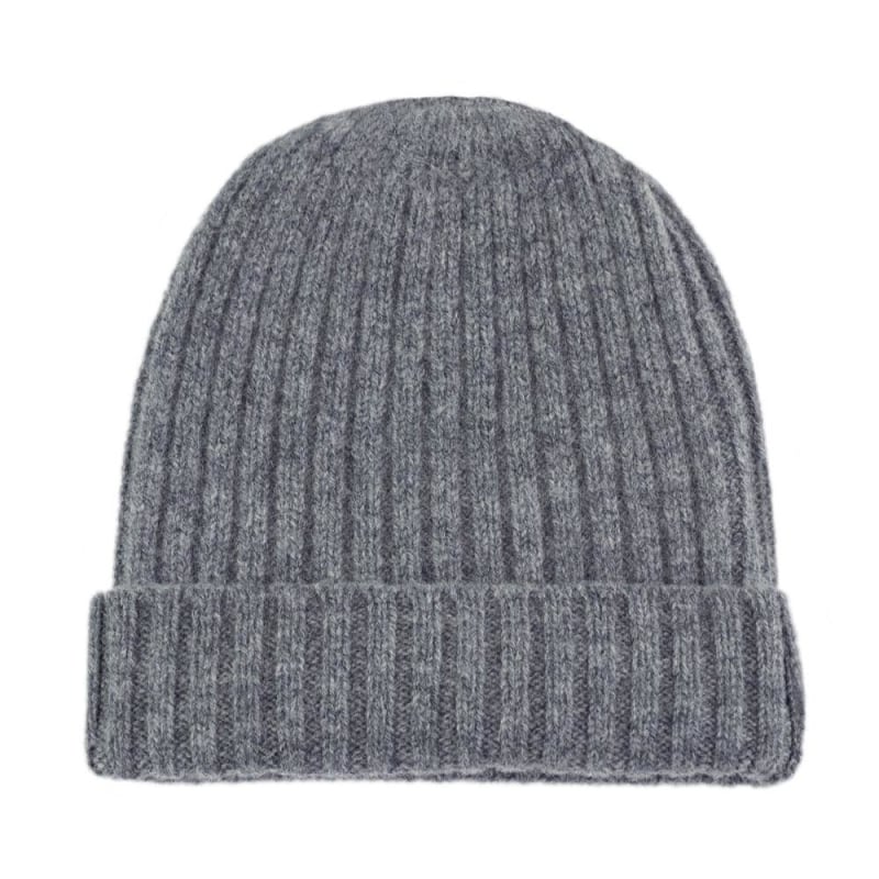 Thumbnail of Unisex Lambswool Ribbed Beanie - Grey image