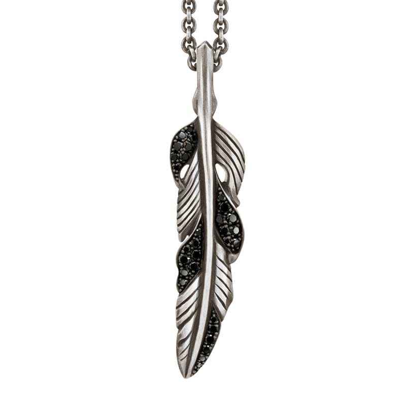 Thumbnail of Feather Pendant With Black Diamonds image