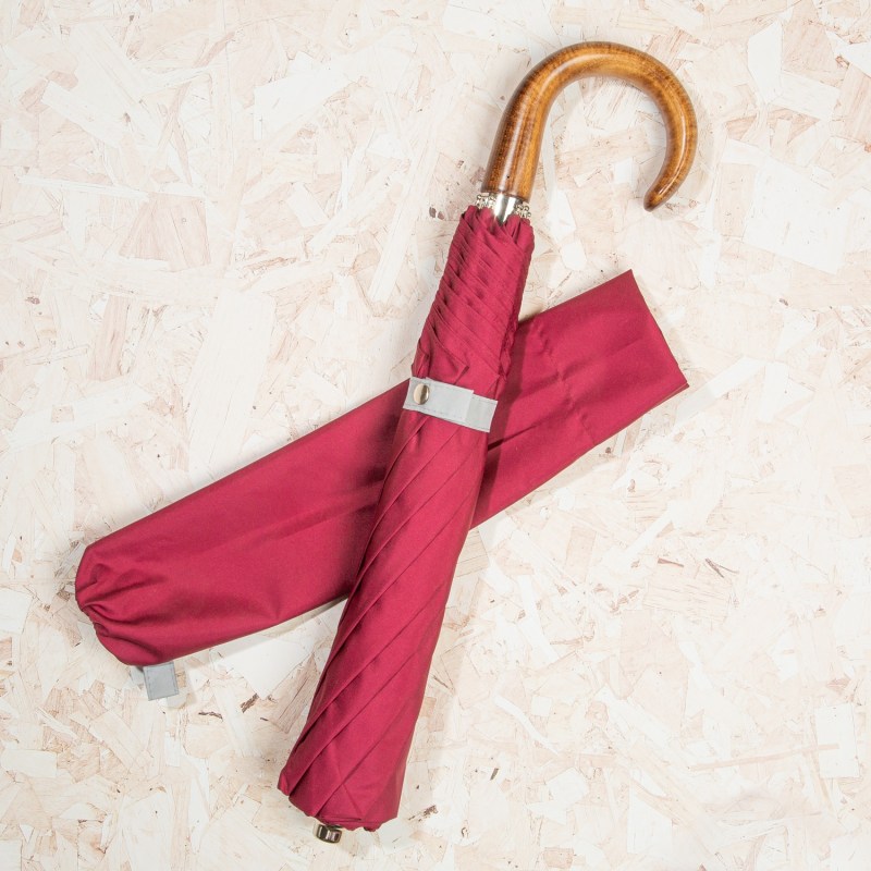 Thumbnail of British Folding Umbrella Burgundy/Grey image