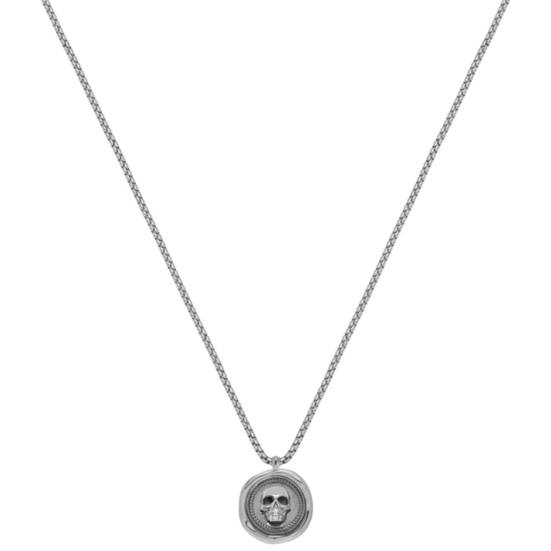 Thumbnail of Atticus Skull Seal Necklace In Silver image