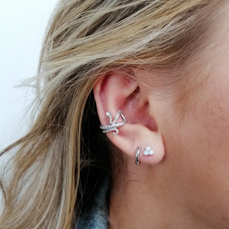 Silver snake ear cuff deals