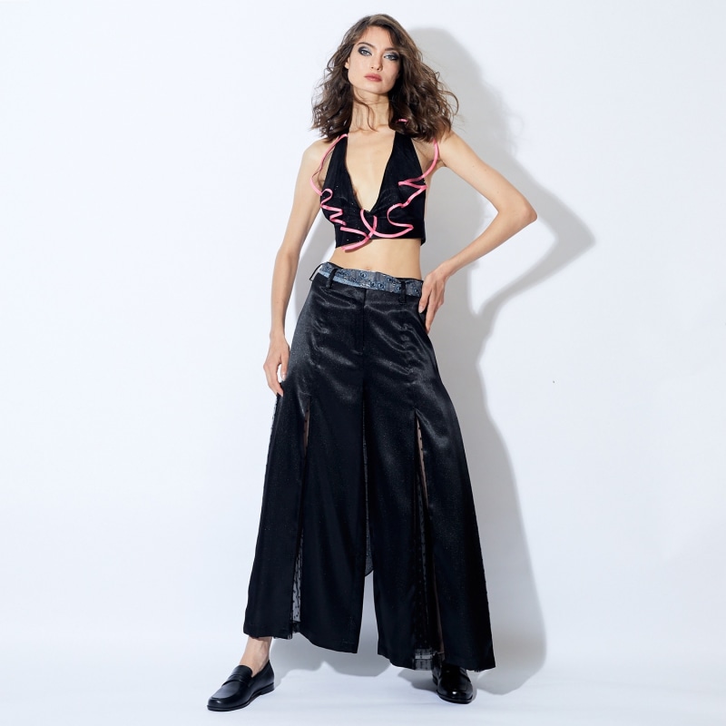 Thumbnail of Bianca Trousers Pearlised Black Satin image