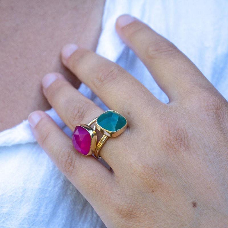 Thumbnail of Sweetie Pink Onyx Adjustable Gold Ring image