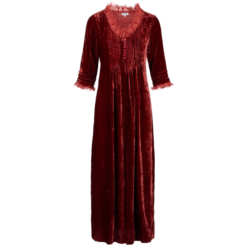 Thumbnail of Silk Velvet Annabel Dress In Terracotta image