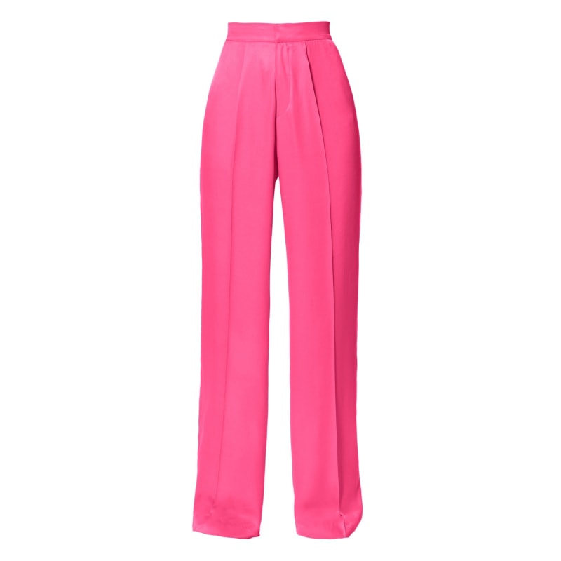 Thumbnail of Jessie Satin Barbie Pink Wide Trousers image