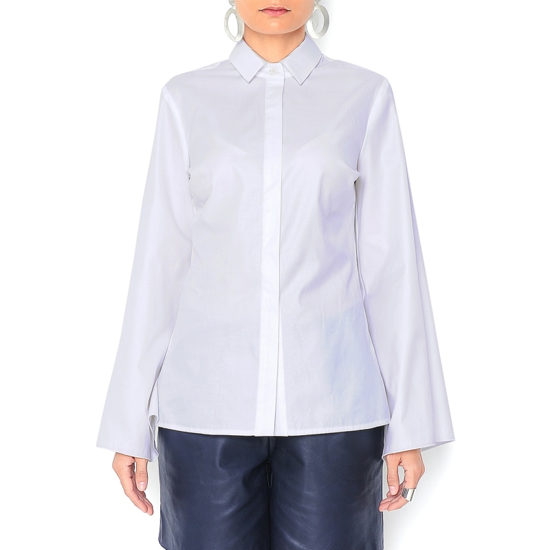 Thumbnail of Tee White Cotton Shirt With Flared Sleeves image