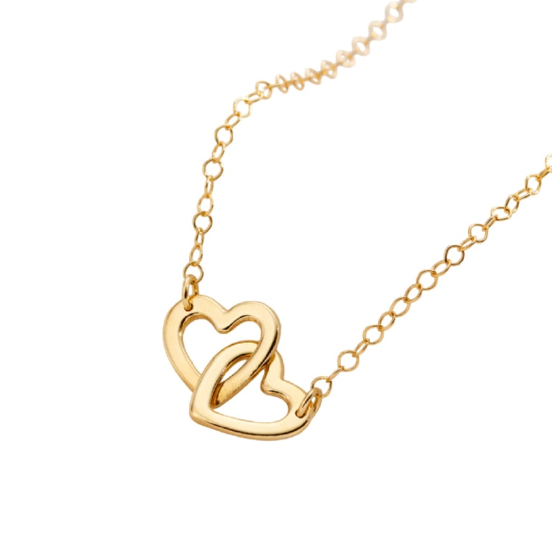 Thumbnail of Yellow Gold Plated Double Heart Necklace image