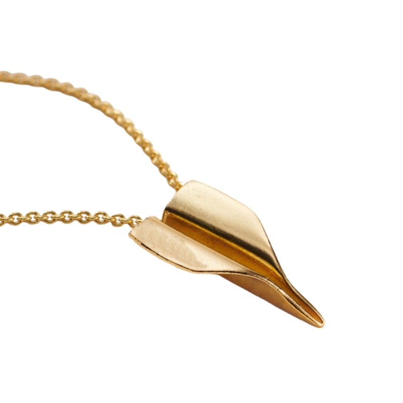 Gold Plated Paper Plane Necklace