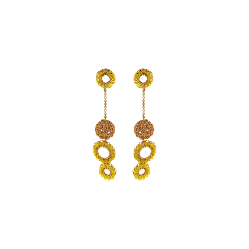 Thumbnail of Yellow & Gold Salvia Handmade Earrings image