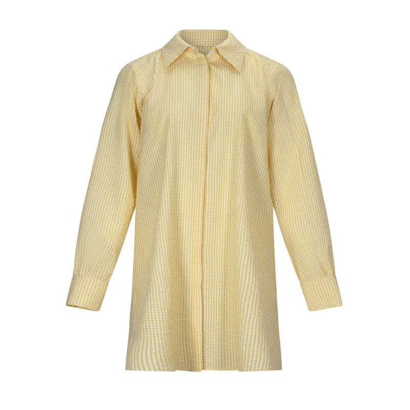 Thumbnail of Yellow White Cotton Seersucker Shirtdress image