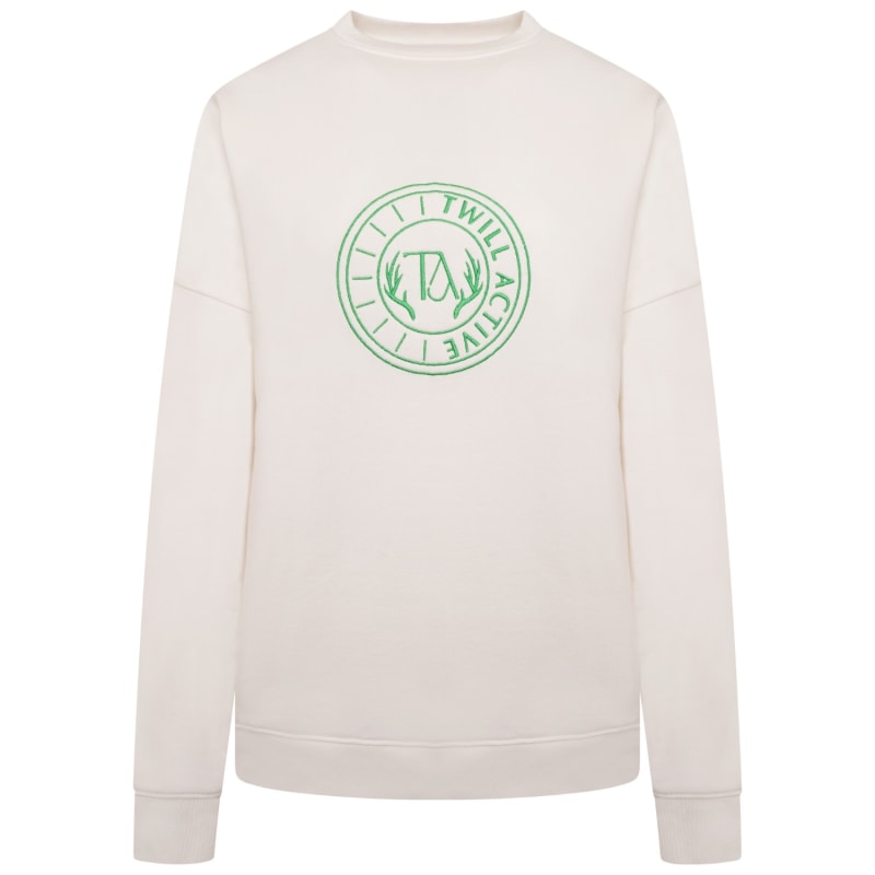 Twill Active Essentials Oversized Crewneck Sweatshirt White by Twill Active