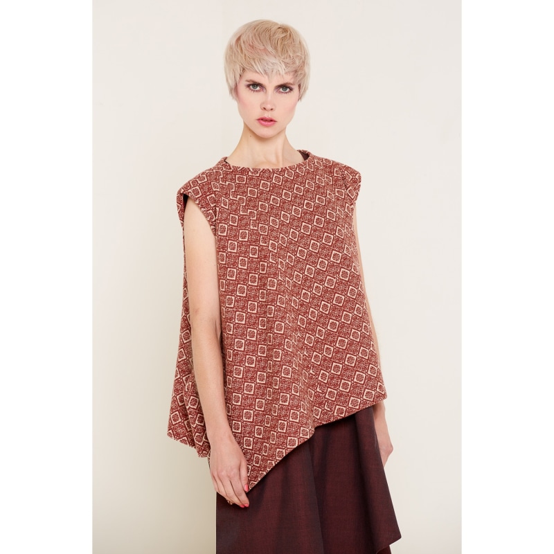 Thumbnail of Jane Asymmetric Wool Top Rust image