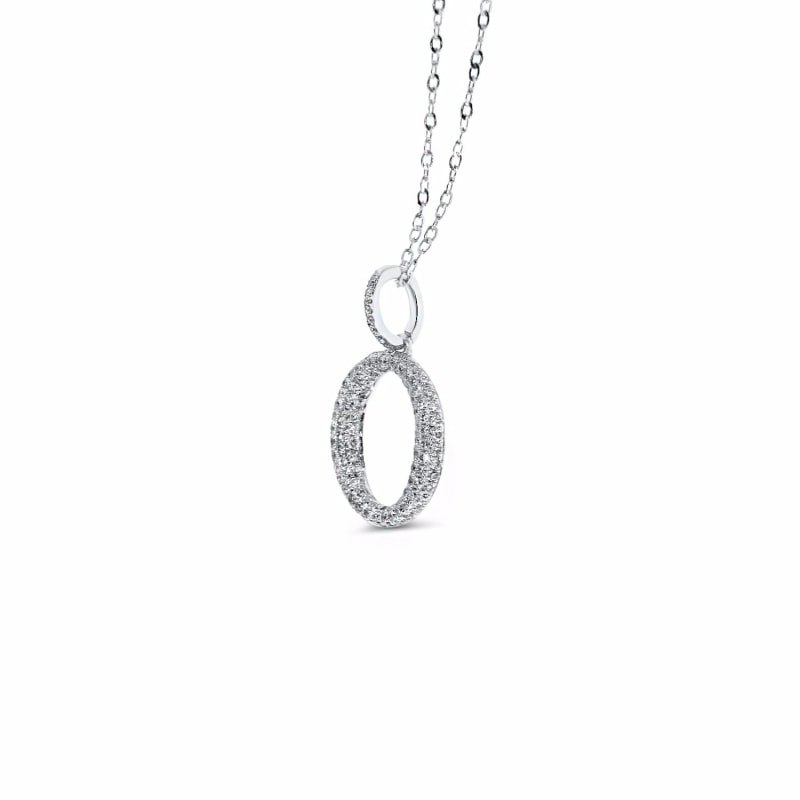 Thumbnail of O Diamond Necklace 18k White Gold image