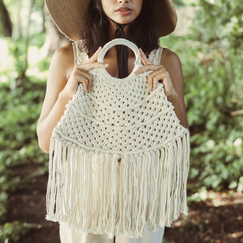Macrame fringe bag cheap