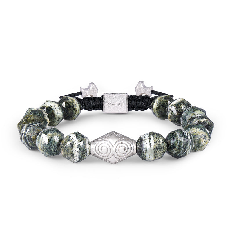 Thumbnail of Green Zebra Jasper Sumeru Beaded Bracelet image