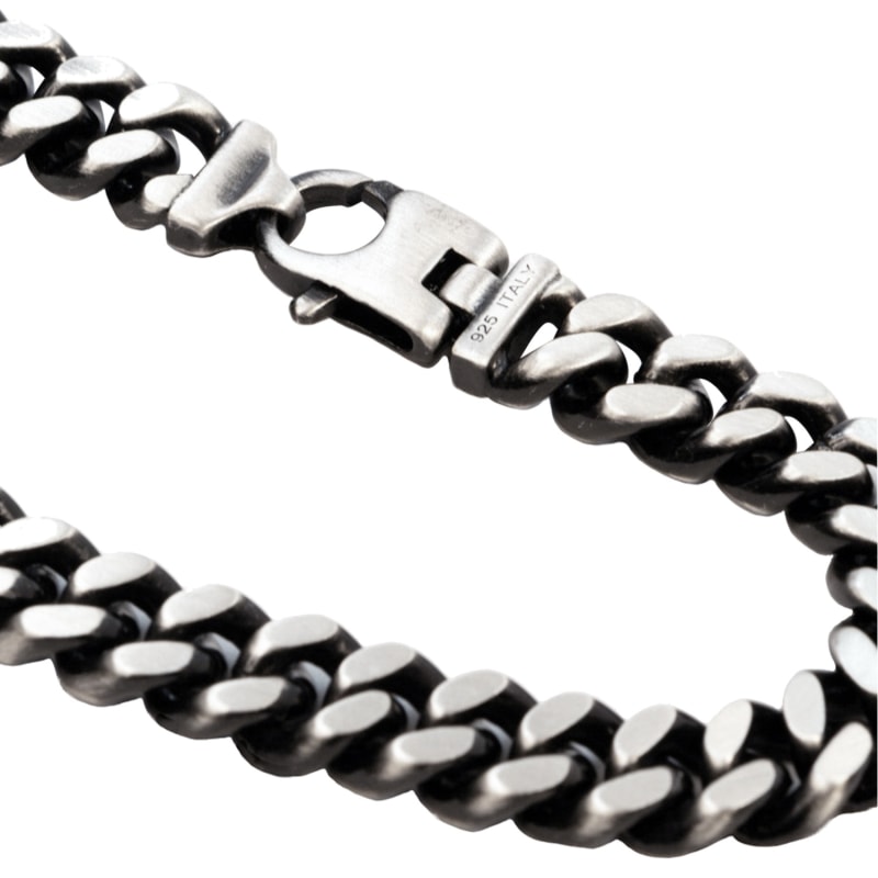 Thumbnail of Satin Black Diamond Cut Curb Bracelet 9.2mm image