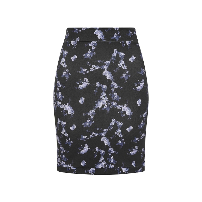 Thumbnail of Black & Grey Floral Jersey Skirt image