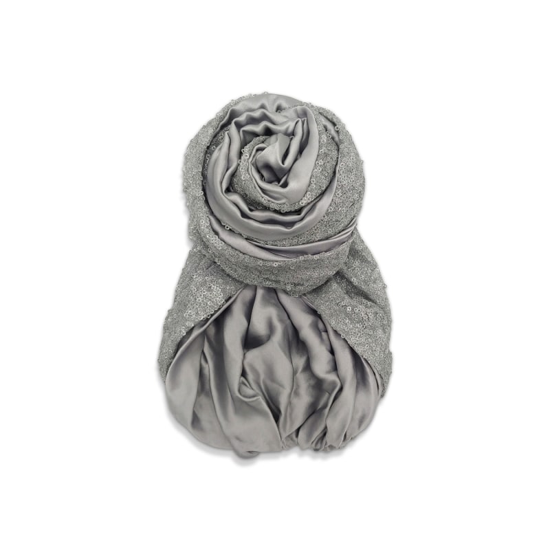 Thumbnail of Edith Glitz Reversible Silver Turban image